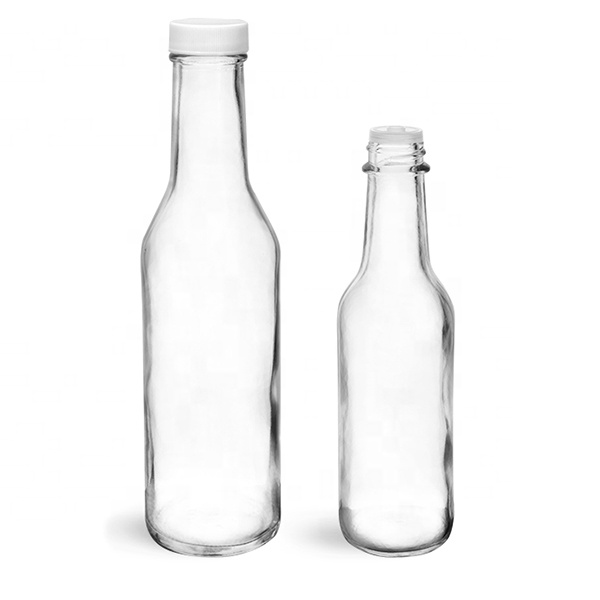 Woozy 5oz Round Glass Bottle with Cap, Hot Sauce Bottle with cheap price