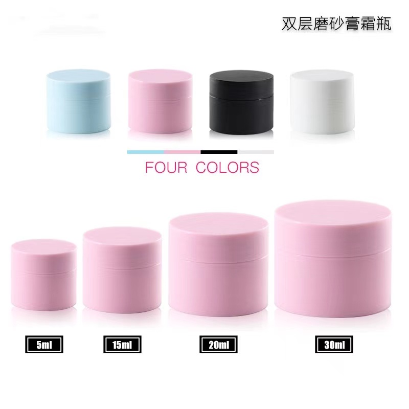 XBY Hot Selling 5g 15 20 30g Double Cream PP Frosted Plastic Packing Box Double-layer Cream Jar Cosmetic Cream Jar
