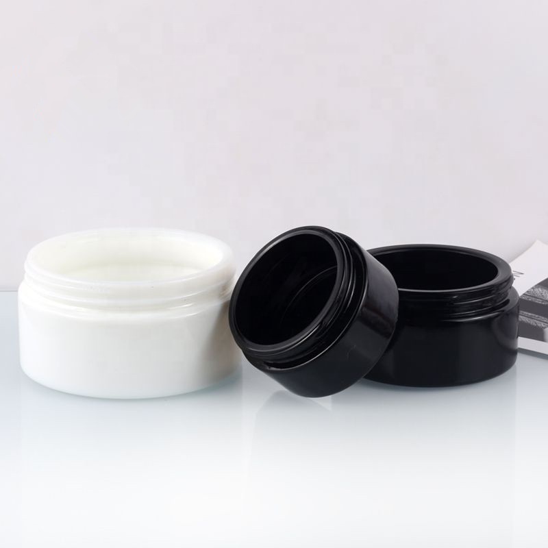 XT001 Wholesale 30g black glass cream jar 50g 5g 10g 15g 20g 25g 100g