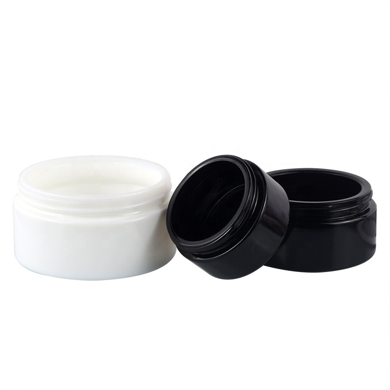 XT001 Wholesale 30g black glass cream jar 50g 5g 10g 15g 20g 25g 100g