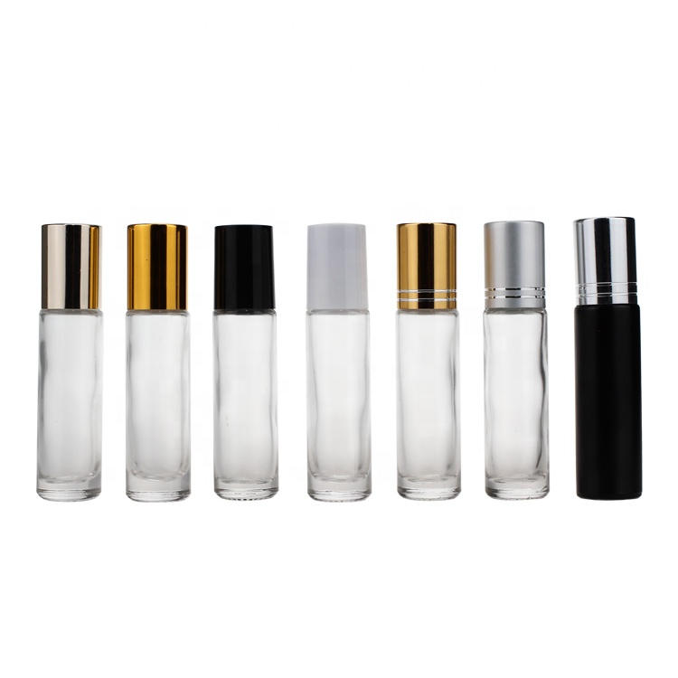 Xcellent Quality 5ml Transparent Thick Base Roll On Applicator Glass Bottle With Gold Cap
