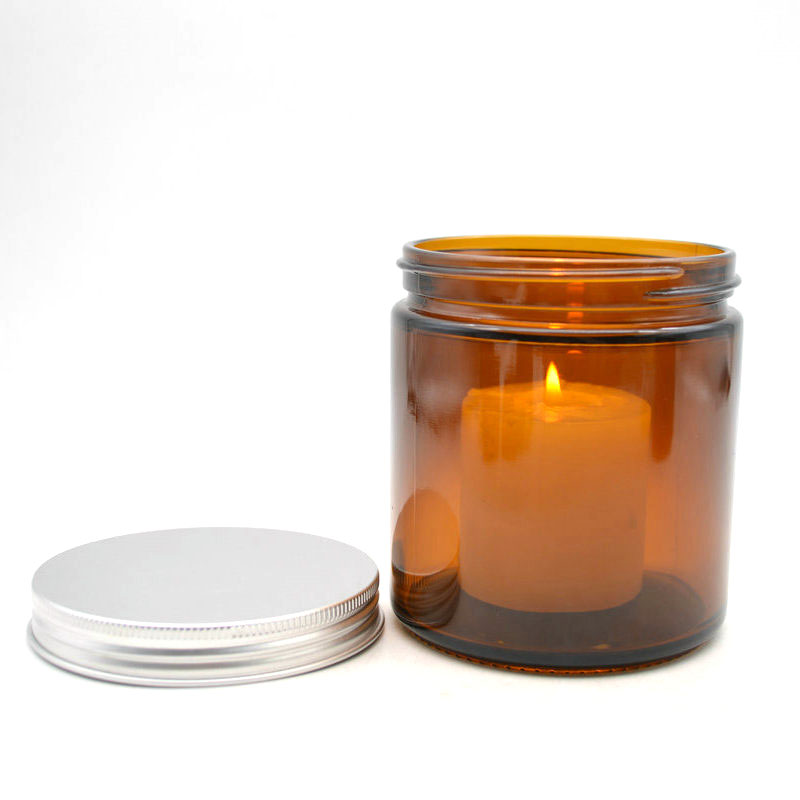 Xuzhou Abeisi 16oz Straight Sided Amber Glass Jars for Cosmetic and candles