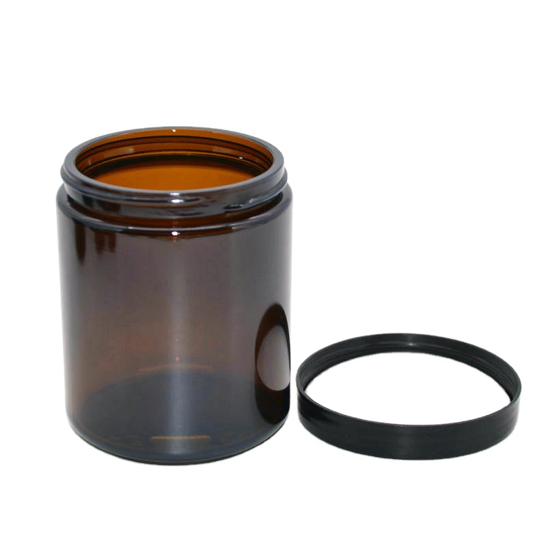 Xuzhou Abeisi  Fast Delivery Empty Round 9oz Custom Amber Glass Candle Jar 250 ml Candle Holder With Lid