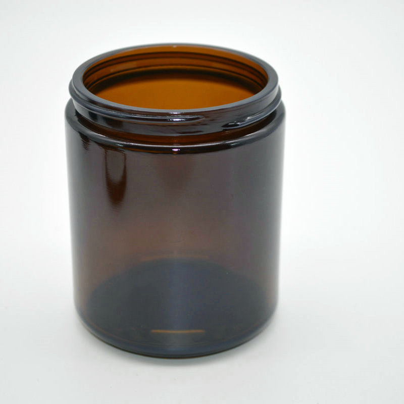 Xuzhou Abeisi Fast Delivery Empty Round 9oz Custom Amber Glass Candle Jar 250 ml Candle Holder With Lid