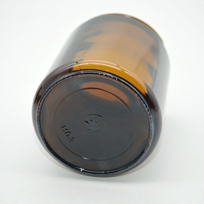 Xuzhou Abeisi Fast Delivery Empty Round 9oz Custom Amber Glass Candle Jar 250 ml Candle Holder With Lid