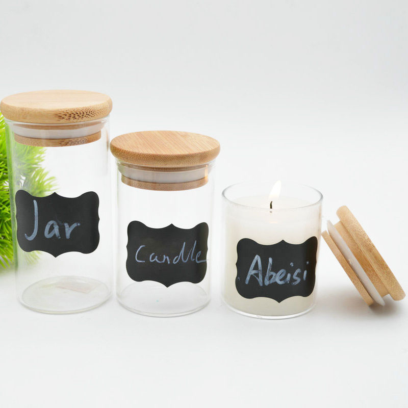Xuzhou Abeisi heat resistant glass jar for Scented Candle clear candle holders with bamboo cork lid