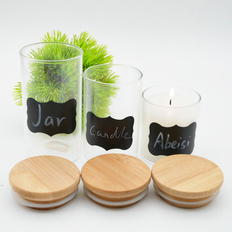 Xuzhou Abeisi heat resistant glass jar for Scented Candle clear candle holders with bamboo cork lid