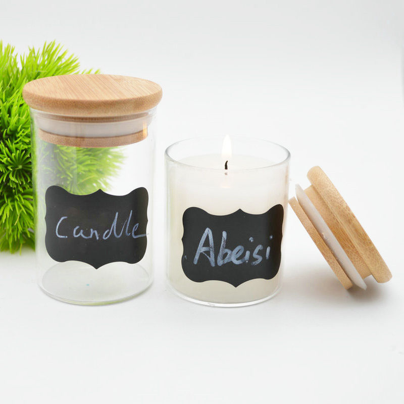 Xuzhou Abeisi heat resistant glass jar for Scented Candle clear candle holders with bamboo cork lid
