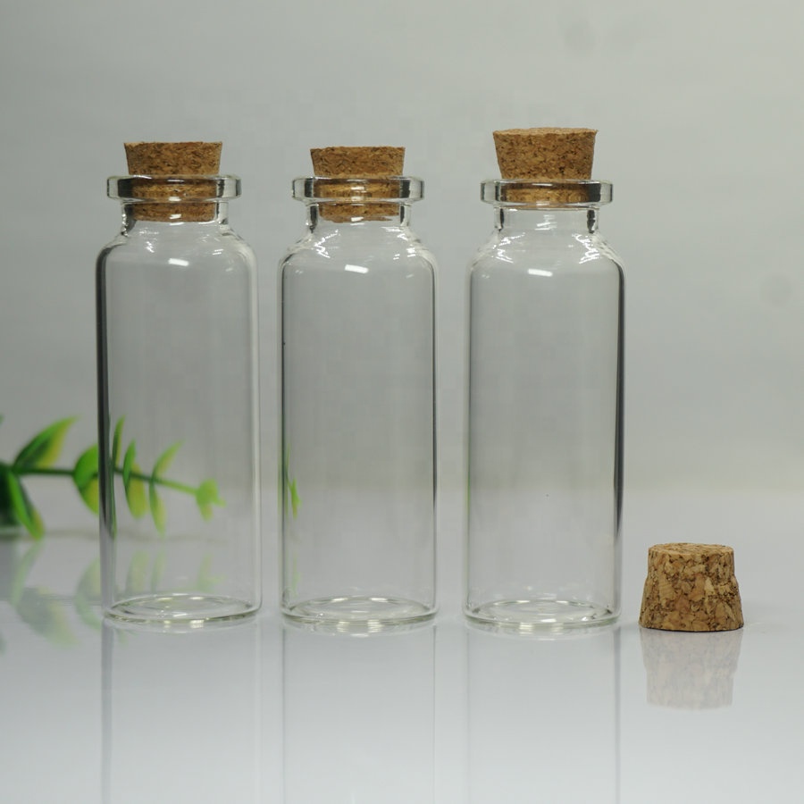 Xuzhou Factory Mini Test Borosilicate Tube Glass Bottle WIth Cork And Aluminum Screw Cap