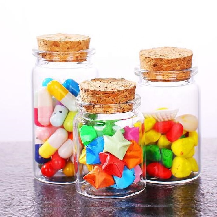 Xuzhou Factory Mini Test Borosilicate Tube Glass Bottle WIth Cork And Aluminum Screw Cap