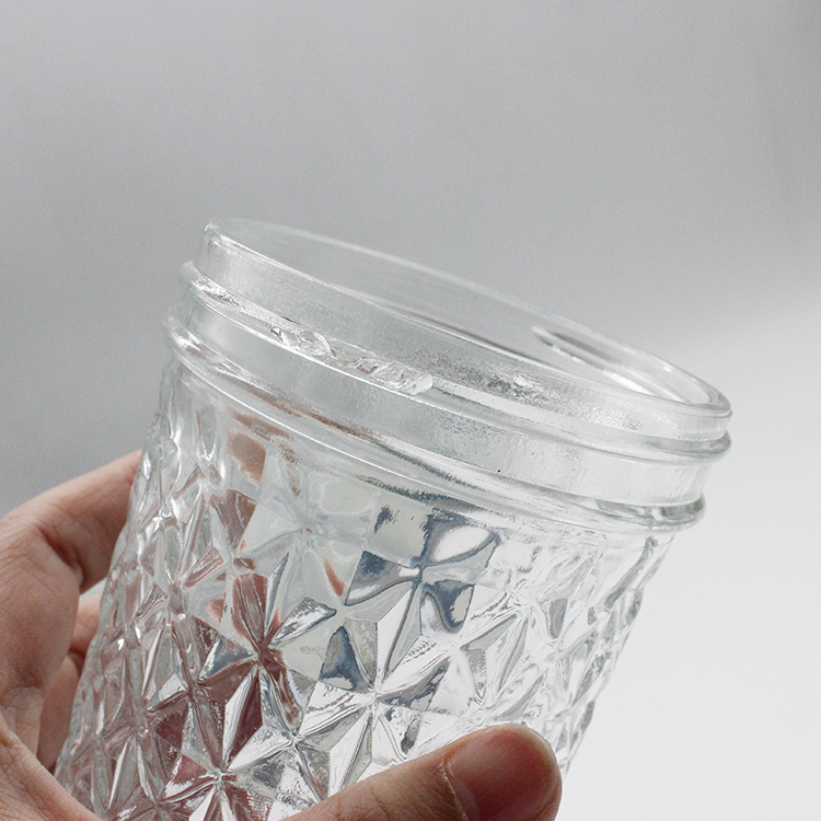 Xuzhou custom empty 200ml jam jelly glass storage jar caviar glass mason jar with metal lid