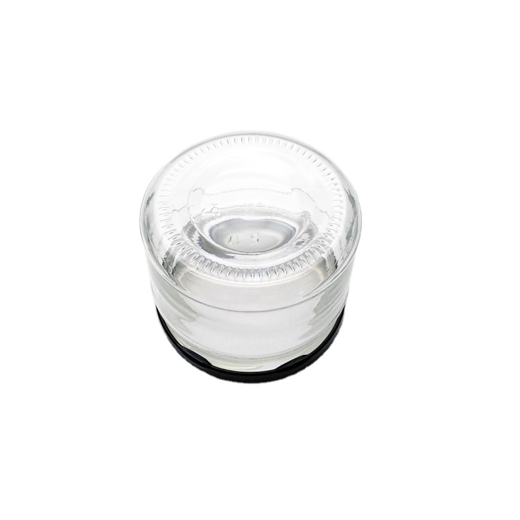 Xuzhou factory 250ml round clear glass storage jar food jar with metal lid