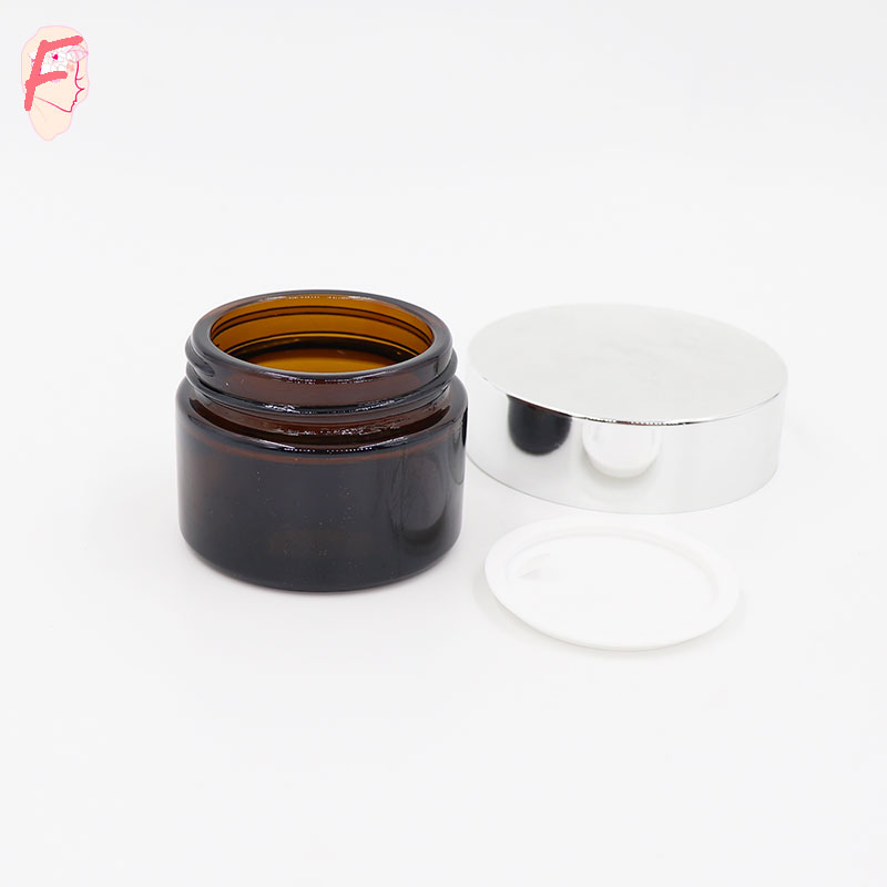 Xuzhou factory luxury amber glass eye cream jar 15ml 0.5 oz gold twist off cap personal skin care packaging containers