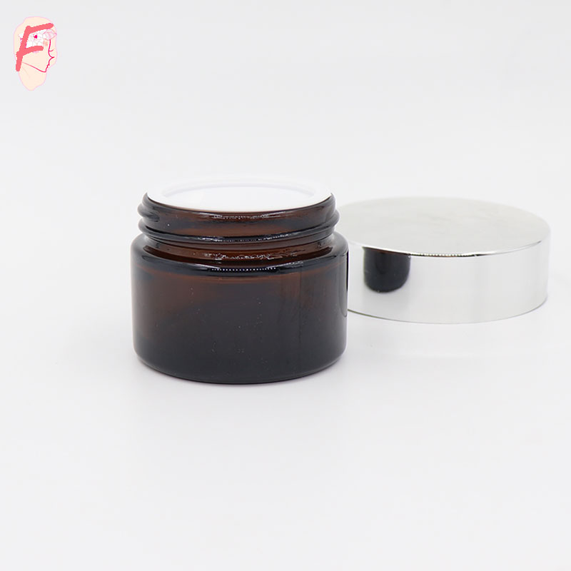 Xuzhou factory luxury amber glass eye cream jar 15ml 0.5 oz gold twist off cap personal skin care packaging containers