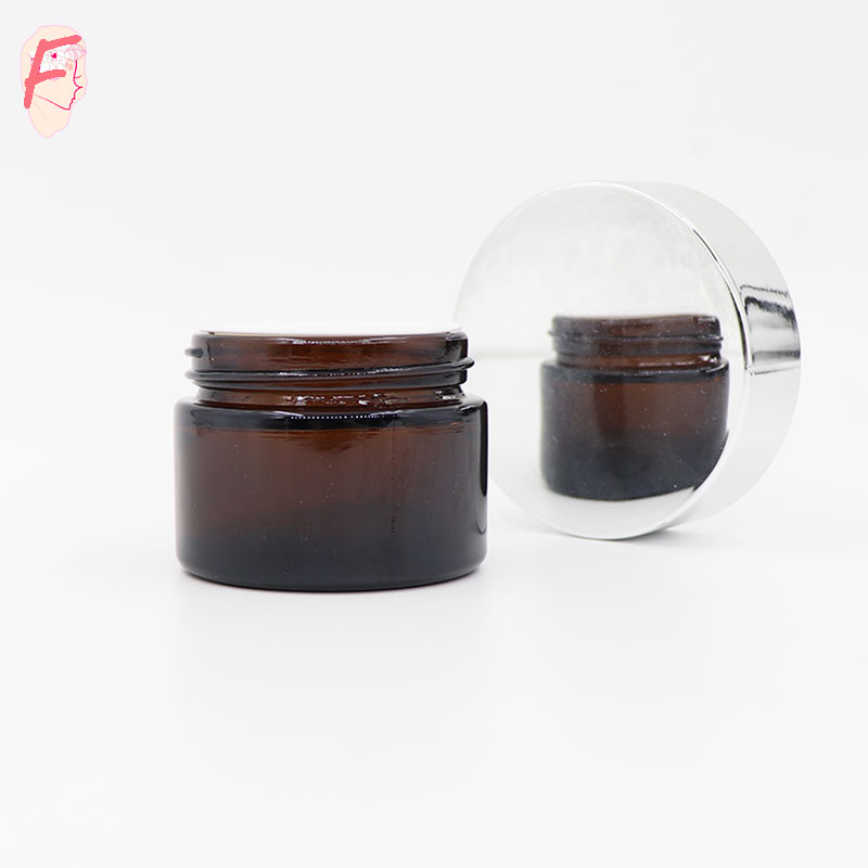 Xuzhou factory luxury amber glass eye cream jar 15ml 0.5 oz gold twist off cap personal skin care packaging containers