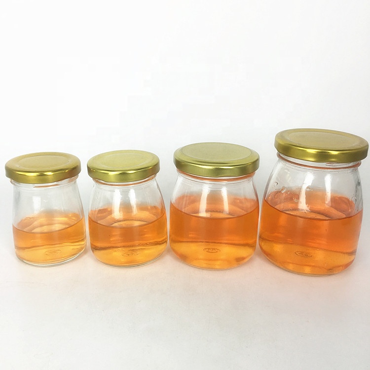 Xuzhou manufacturer 50ml 100ml 150ml 200ml small glass pudding jar jam jar with lid