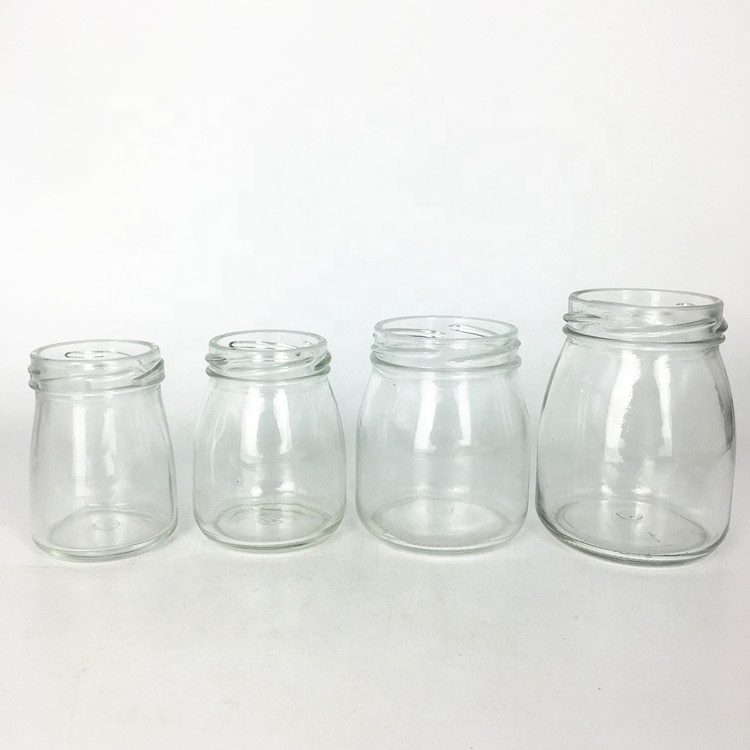 Xuzhou manufacturer 50ml 100ml 150ml 200ml small glass pudding jar jam jar with lid