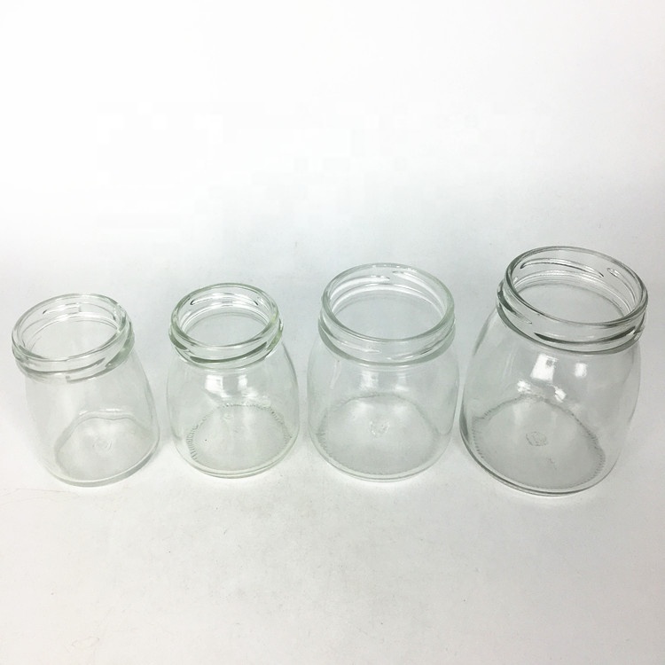 Xuzhou manufacturer 50ml 100ml 150ml 200ml small glass pudding jar jam jar with lid