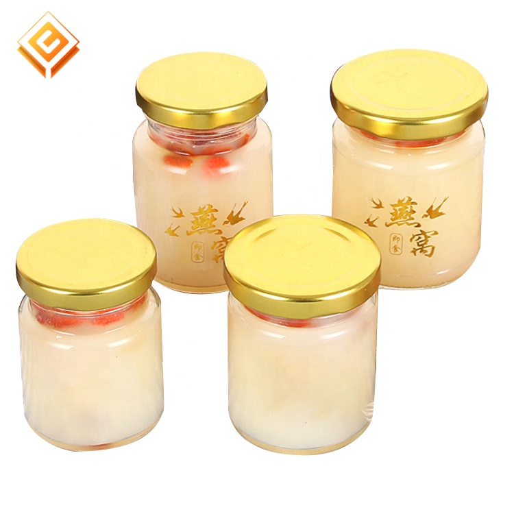 Xuzhou metal top round glass jars for candy jelly jam airtight glass bottles with silver new arrive metal lid 4oz