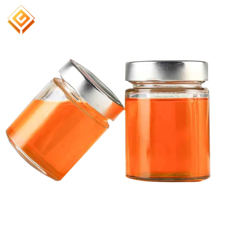 Xuzhou metal top round glass jars for candy jelly jam airtight glass bottles with silver new arrive metal lid 4oz
