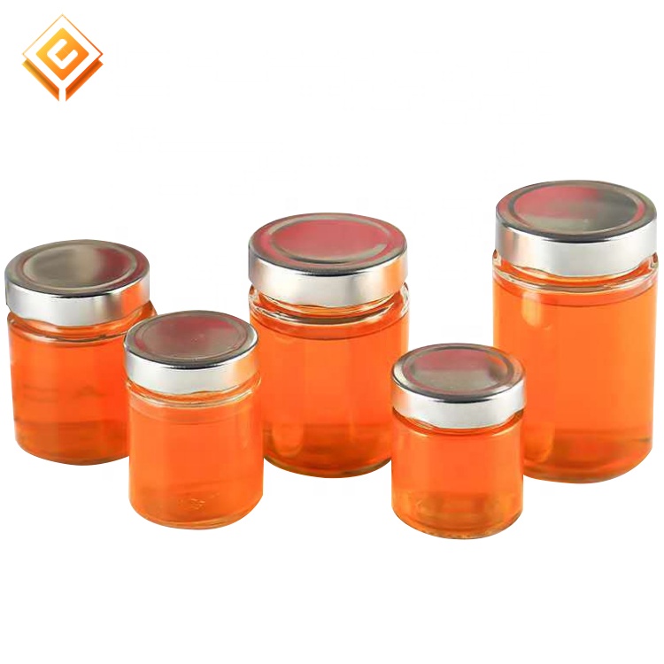 Xuzhou metal top round glass jars for candy jelly jam airtight glass bottles with silver new arrive metal lid 4oz