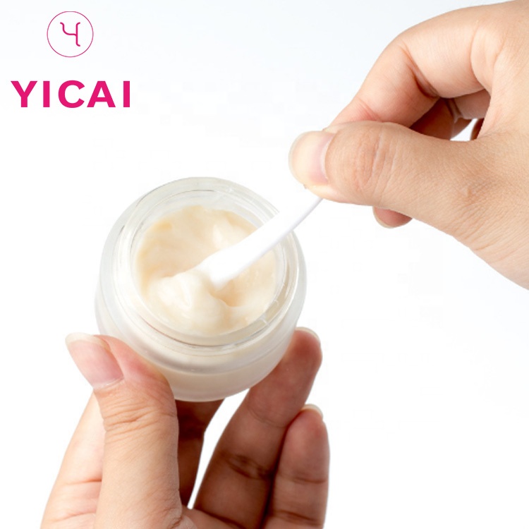 YICAI 5/15/30/50/100g OEM Eco Frosted Glass Jar With Bamboo Lid Glass Cream Gel Jar