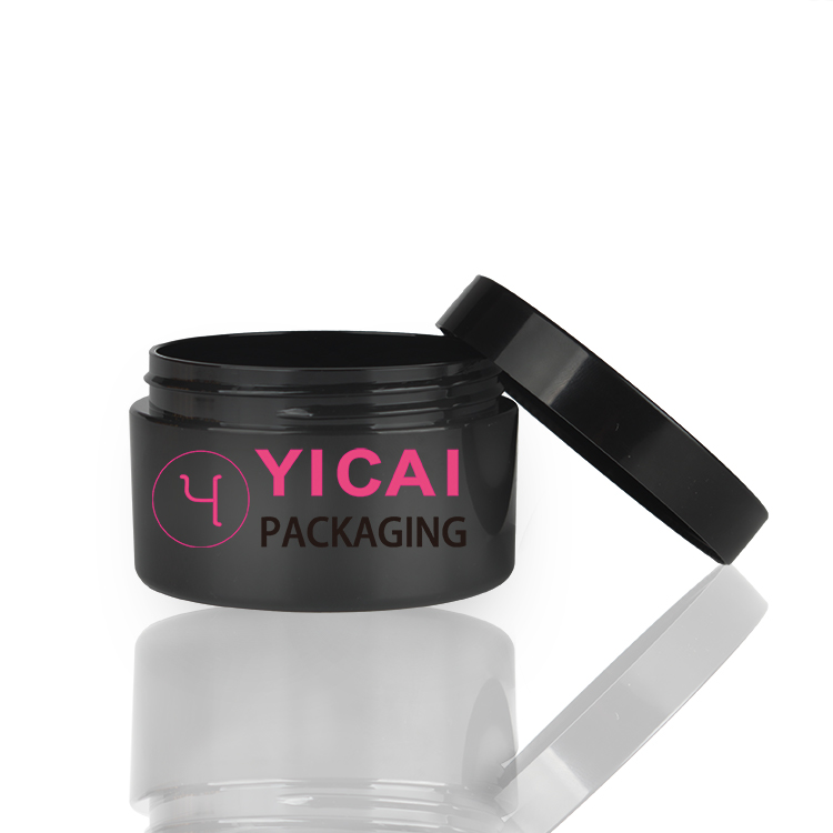 YICAI Free Sample 10-350g OEM Black Cosmetic Dipping Powder/Plastic Cosmetic Jar