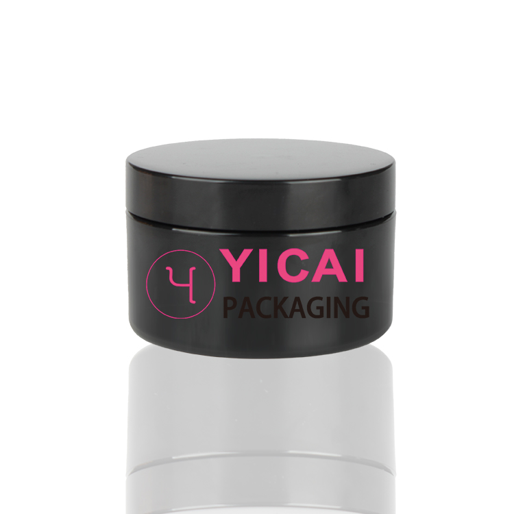 YICAI Free Sample 10-350g OEM Black Cosmetic Plastic Containers Hair PETG Jar