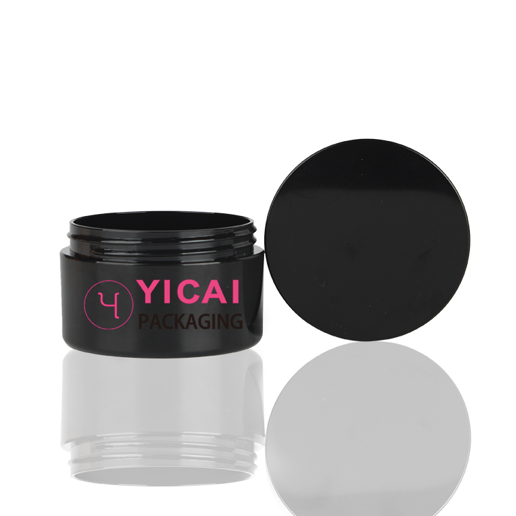 YICAI Free Sample 10-350g OEM Black Cosmetic Plastic Containers Hair PETG Jar