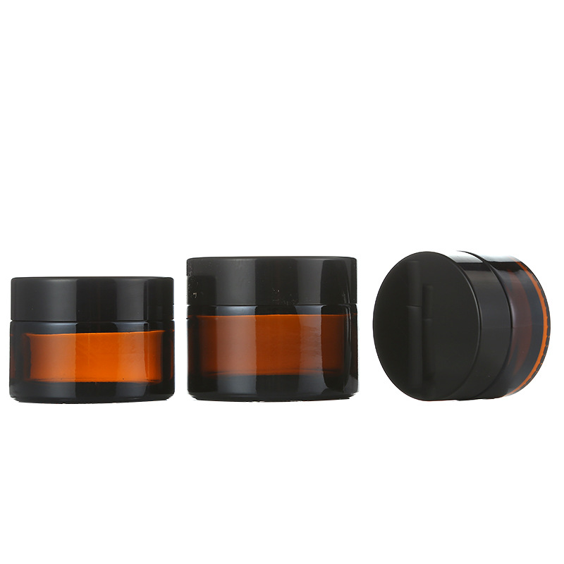 YLK108-5g 10g 15g 20g 30g 50g 100g amber cosmetic glass jar 20ml 30ml 50ml 60ml 100ml frosting glass cosmetic jar