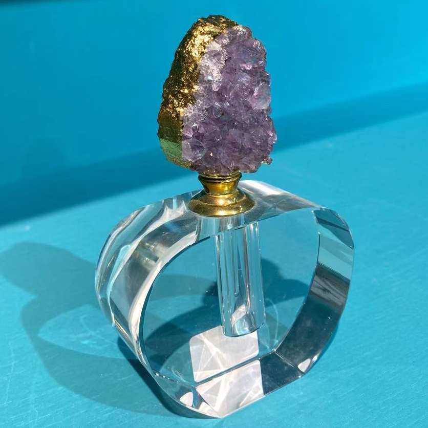 Yase Natural Agate Glass Perfume Bottles Spray Atomizer Refillable Bottle