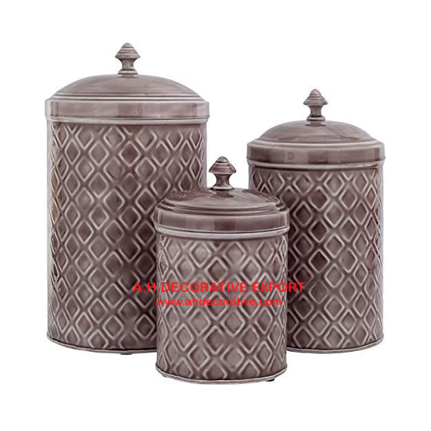 Yellow Color Metal Canister Set for Kitchen Storage
