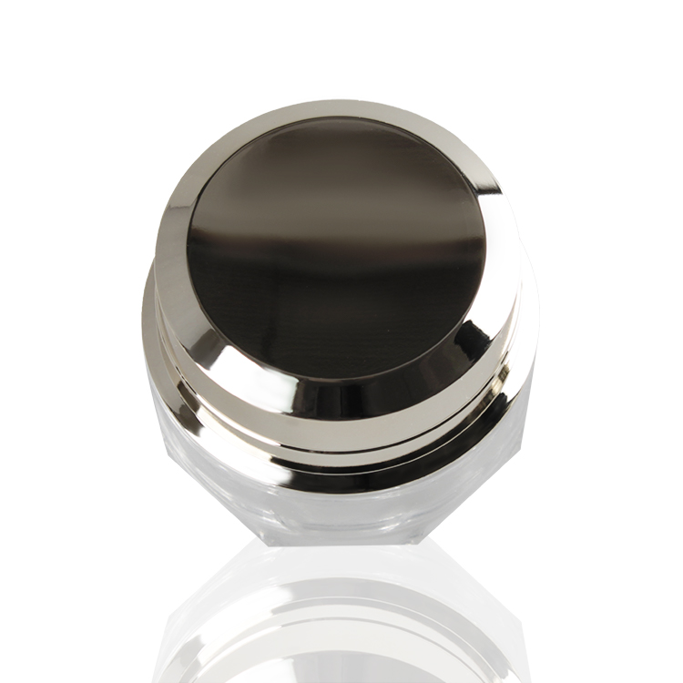 Yicai glass cream jar 50ml 100ml with silver cap