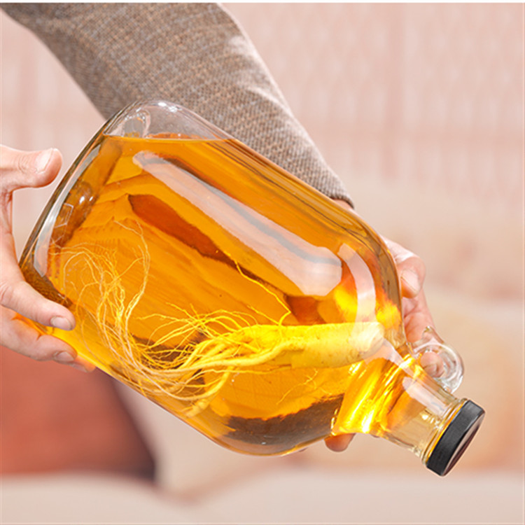 Youcheng super large 1l 2l 3l 4l 5l glass wine bottle with with glass ring