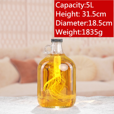 Youcheng super large 1l 2l 3l 4l 5l glass wine bottle with with glass ring