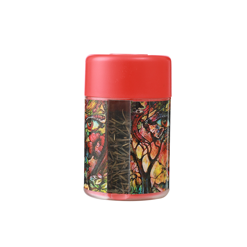 Yufan JL-059Y HOt sale LED Storage JAR with magnifier Custom Picture LOGO  Plastic Container sealed jars
