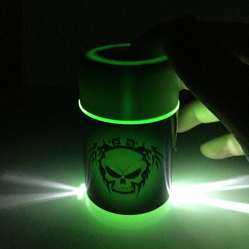 Yufan JL-059Y HOt sale LED Storage JAR with magnifier Custom Picture LOGO Plastic Container sealed jars