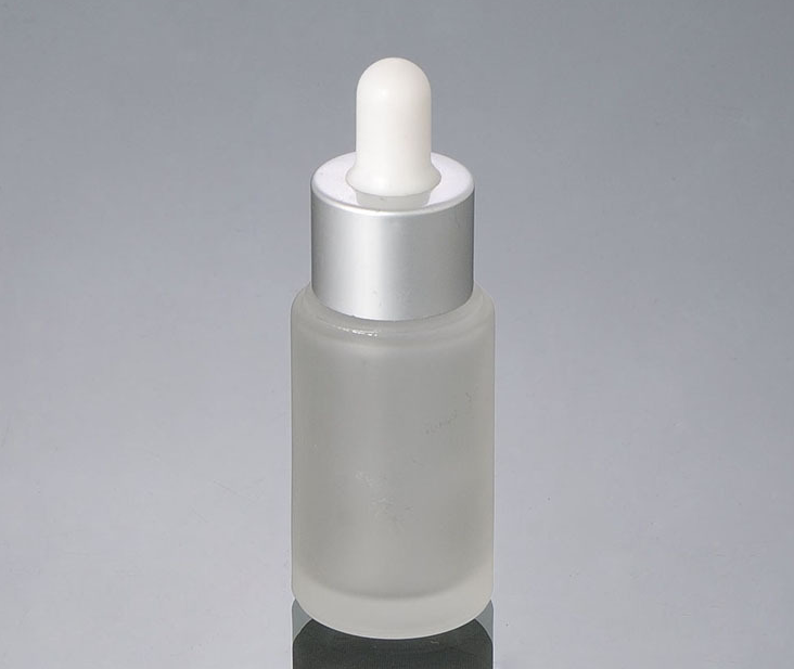 Ze Light 20ml Frosted Glass Flat Shoulder Dropper With Aluminum Cap Essence Oil Serum Bottle