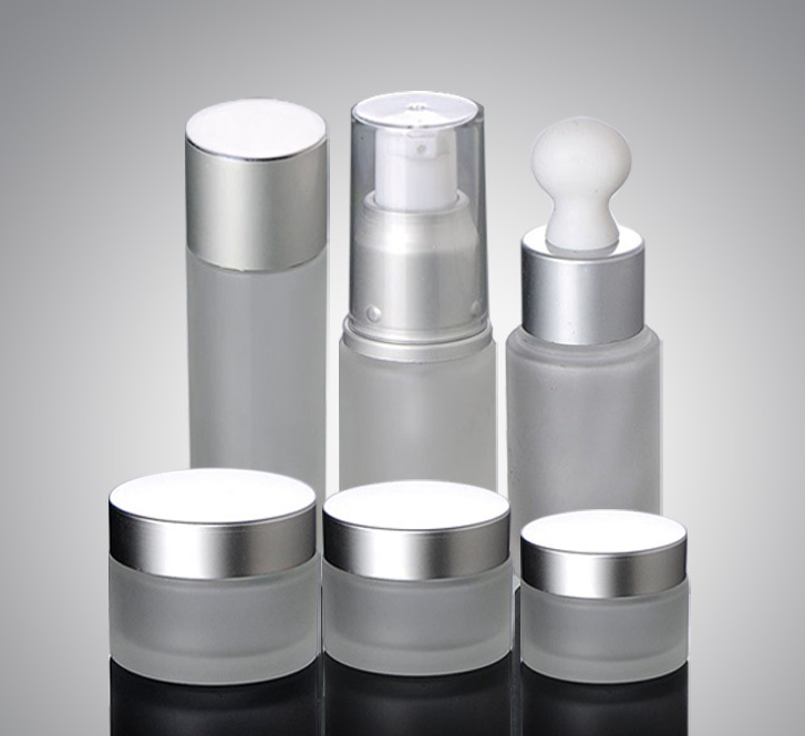 Ze Light 20ml Frosted Glass Flat Shoulder Dropper With Aluminum Cap Essence Oil Serum Bottle