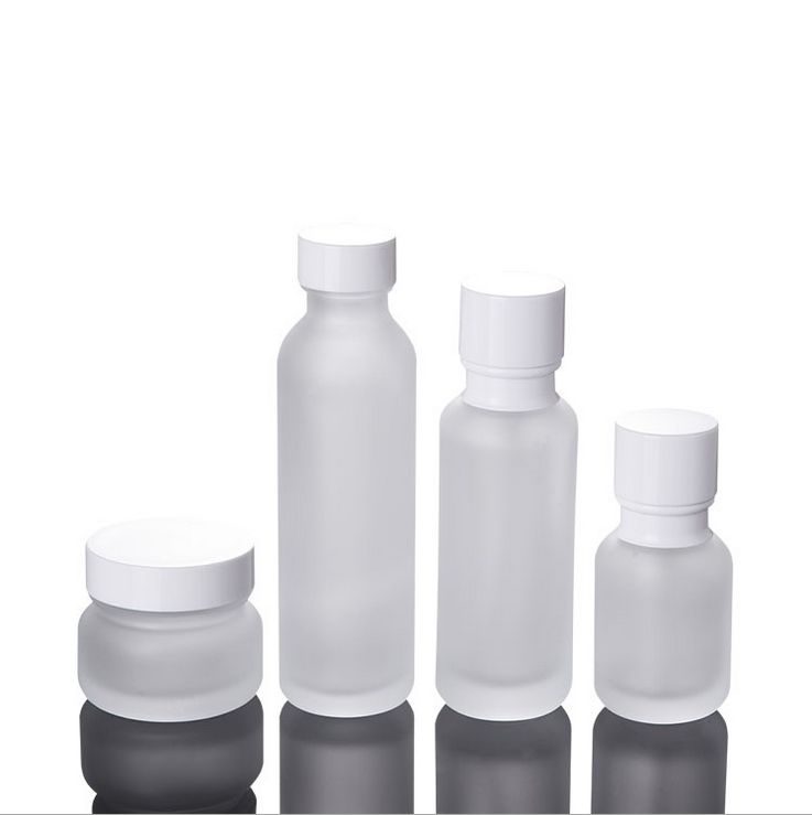 Ze Light 50g-150ml Cosmetic Jar White Glass Bottle Cosmetics  Cream Packing Frosted Glass Bottle