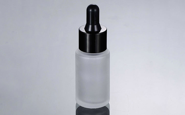 Ze Light Stock Product 20ml Frosted Glass Flat Shoulder With black Cap Essence Oil Serum Dropper Bottle
