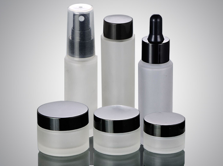 Ze Light Stock Product 20ml Frosted Glass Flat Shoulder With black Cap Essence Oil Serum Dropper Bottle