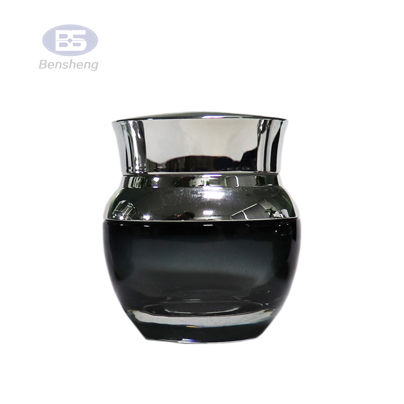 Ze Light Stock Product 50g Red Black Empty Body Face Cream Glass Jar Luxury Cosmetic Packaging Set