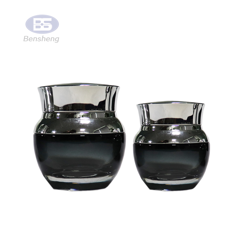 Ze Light Stock Product 50g Red Black Empty Body Face Cream Glass Jar Luxury Cosmetic Packaging Set