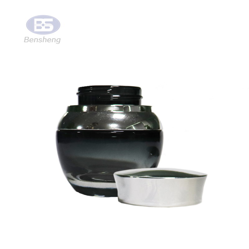 Ze Light Stock Product 50g Red Black Empty Body Face Cream Glass Jar Luxury Cosmetic Packaging Set
