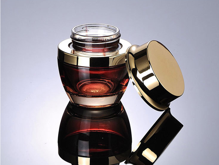 Ze Light Stock Product 50g Red Black Empty Body Face Cream Glass Jar Luxury Cosmetic Packaging Set