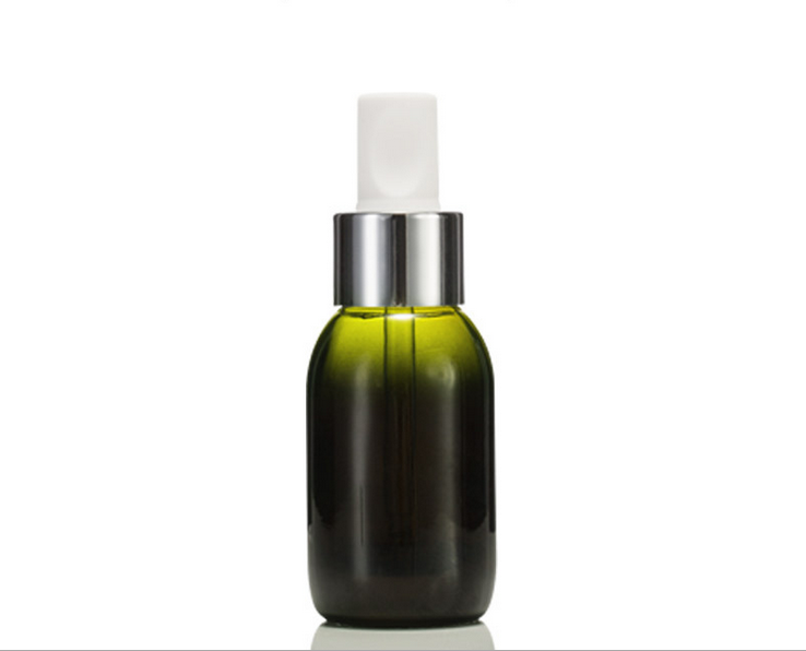 Ze Light Stock Product 50ml Serum Bottle Green Glass Dropper Fashion High Quality Cosmetic Packaging
