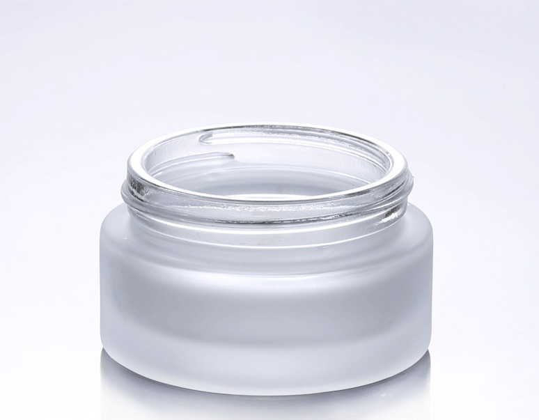 Ze Light Stock Product Empty 50g Frosted Glass Face Cream Jar With Lid ECO Friendly luxury Cosmetic Packaging Containers
