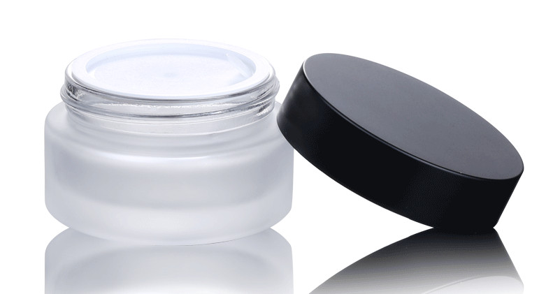 Ze Light Stock Product Empty 50g Frosted Glass Face Cream Jar With Lid ECO Friendly luxury Cosmetic Packaging Containers