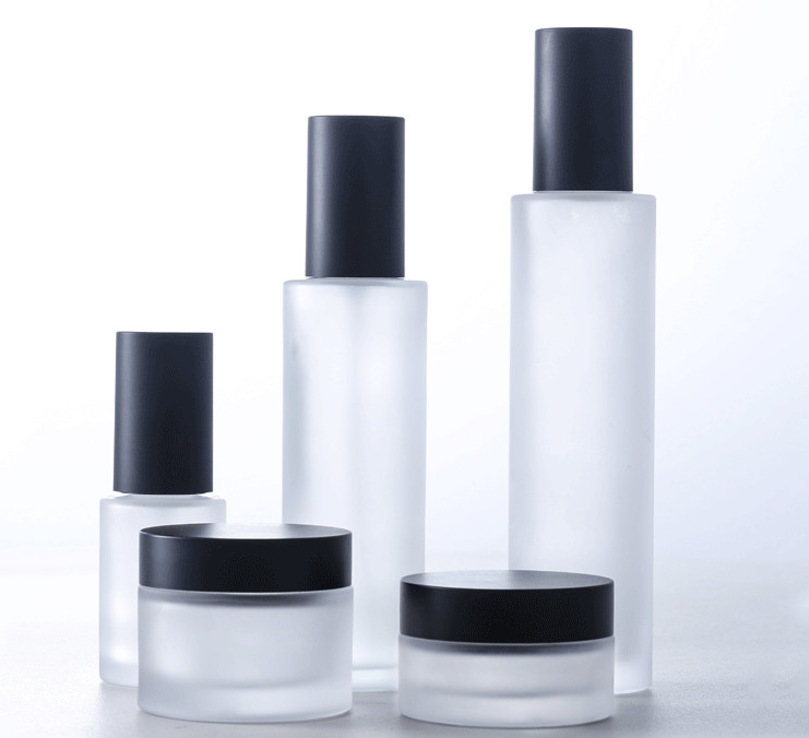 Ze Light Stock Product Empty 50g Frosted Glass Face Cream Jar With Lid ECO Friendly luxury Cosmetic Packaging Containers